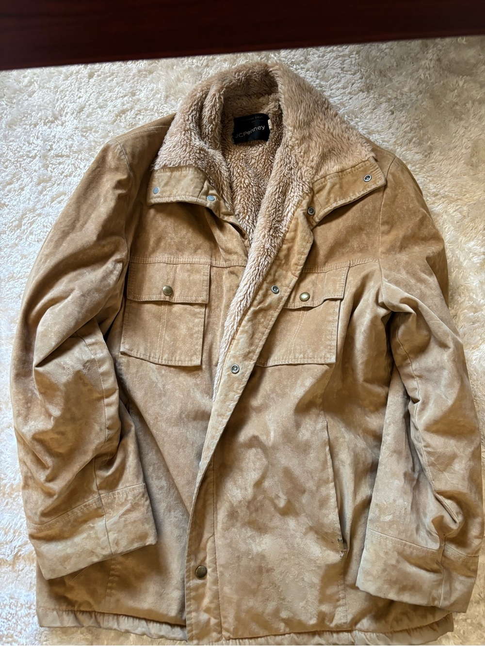 jcpenney Men's Tan Sherpa-Lined Field Jacket